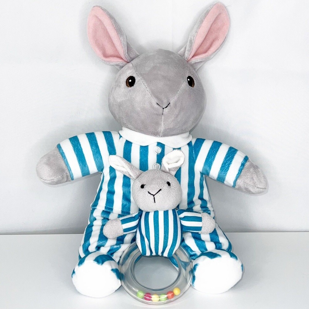 Goodnight Moon Bunny Rabbit Striped Pajamas Stuffed Animal Kohls Cares W/ Rattle